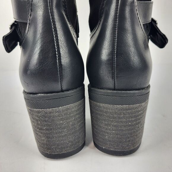 Dr. Scholls Prairie Boots Knee High Faux Leather Riding Black Size 9M - Picture 9 of 13